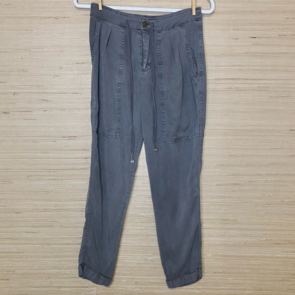 Young Fabulous & Broke Gray High Rise Tapered Leg Drawstring Trouser Pants XS